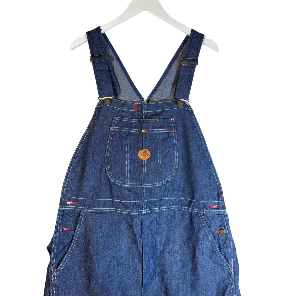 Red Kap Denim Bib Overalls Mens Workwear Carpenter Utility Jeans Blue 40X32 Farm